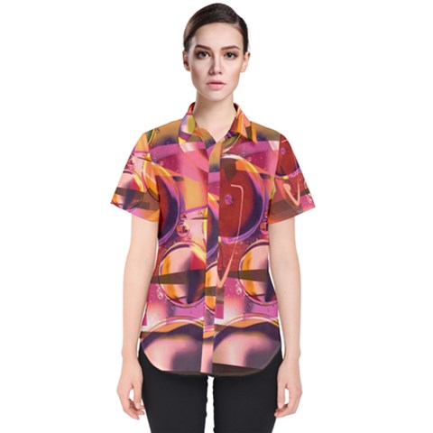 Fractured Colours Women s Short Sleeve Shirt by helendesigns