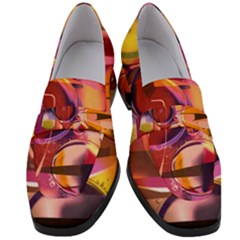 Fractured Colours Women s Chunky Heel Loafers by helendesigns