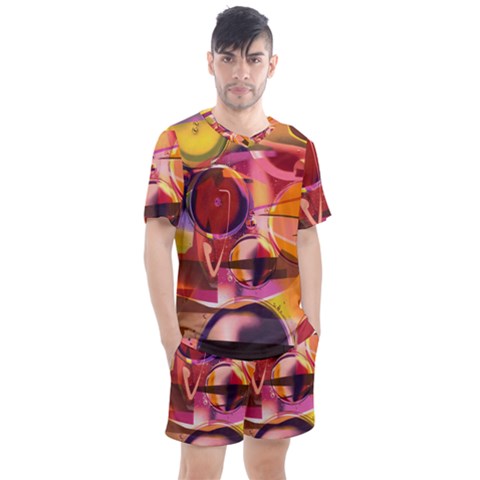 Fractured Colours Men s Mesh Tee And Shorts Set by helendesigns