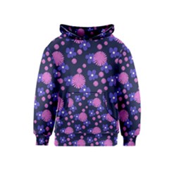 Pink And Blue Flowers Kids  Pullover Hoodie by bloomingvinedesign