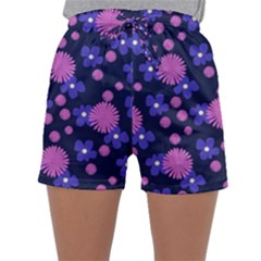 Pink And Blue Flowers Sleepwear Shorts