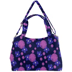 Pink And Blue Flowers Double Compartment Shoulder Bag by bloomingvinedesign