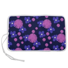 Pink And Blue Flowers Pen Storage Case (m) by bloomingvinedesign