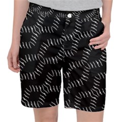 Black And White Geo Print Pocket Shorts by dflcprintsclothing