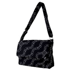 Black And White Geo Print Full Print Messenger Bag (m) by dflcprintsclothing