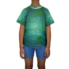 Cross Crossing Crosswalk Line Walk Kids  Short Sleeve Swimwear