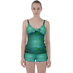 Cross Crossing Crosswalk Line Walk Tie Front Two Piece Tankini by HermanTelo