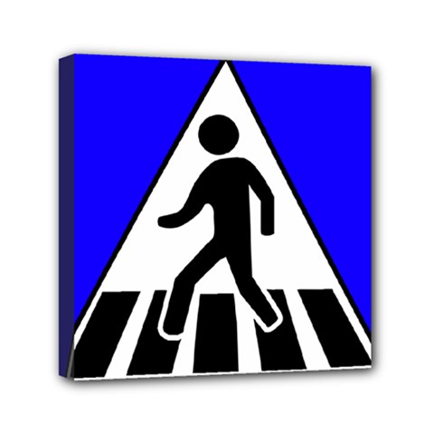 Cross Crossing Crosswalk Line Walk Mini Canvas 6  X 6  (stretched) by HermanTelo