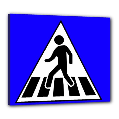 Cross Crossing Crosswalk Line Walk Canvas 24  X 20  (stretched) by HermanTelo