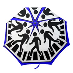 Cross Crossing Crosswalk Line Walk Folding Umbrellas by HermanTelo