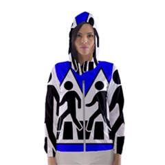 Cross Crossing Crosswalk Line Walk Women s Hooded Windbreaker