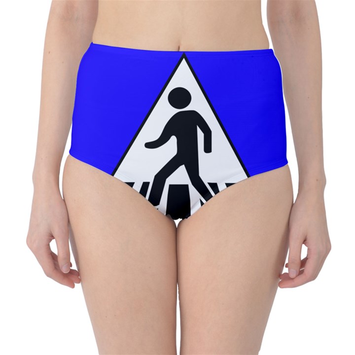 Cross Crossing Crosswalk Line Walk Classic High-Waist Bikini Bottoms