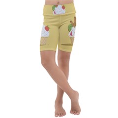 Ice Cream Dessert Summer Kids  Lightweight Velour Cropped Yoga Leggings