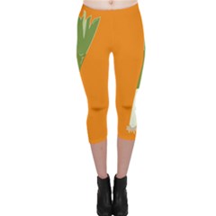 Leek Green Onion Capri Leggings  by Alisyart