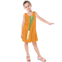 Leek Green Onion Kids  Sleeveless Dress