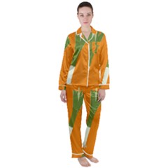 Leek Green Onion Satin Long Sleeve Pyjamas Set