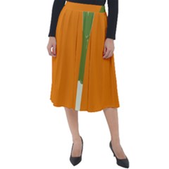 Leek Green Onion Classic Velour Midi Skirt  by Alisyart