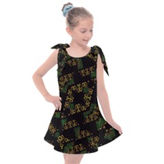 Modern Geometric Print Kids  Tie Up Tunic Dress by dflcprintsclothing
