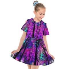 Fairytale Forest Kids  Short Sleeve Shirt Dress