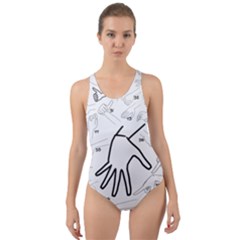 Hands Reference Art Drawing Cut-out Back One Piece Swimsuit by Mariart