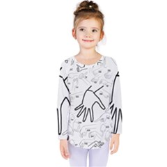 Hands Reference Art Drawing Kids  Long Sleeve Tee