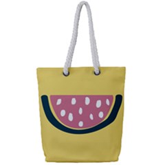 Fruit Watermelon Red Full Print Rope Handle Tote (small)