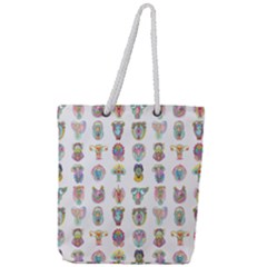 Female Reproductive System  Full Print Rope Handle Tote (large) by ArtByAng