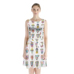 Female Reproductive System  Sleeveless Waist Tie Chiffon Dress by ArtByAng