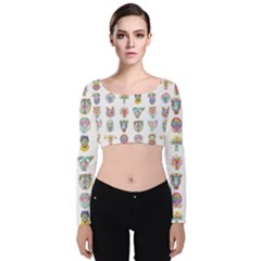 Female Reproductive System  Velvet Long Sleeve Crop Top by ArtByAng