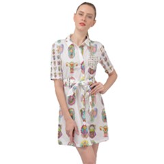 Female Reproductive System  Belted Shirt Dress by ArtByAng