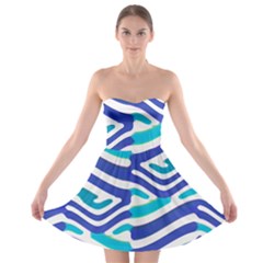 Colored Abstract Print1 Strapless Bra Top Dress by dflcprintsclothing