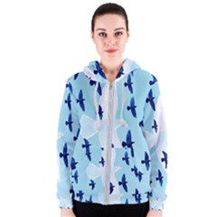 Illustrations Birds Flying Women s Zipper Hoodie