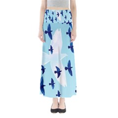 Illustrations Birds Flying Full Length Maxi Skirt