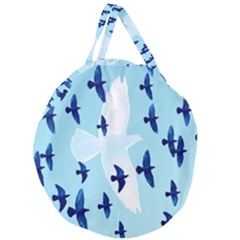 Illustrations Birds Flying Giant Round Zipper Tote