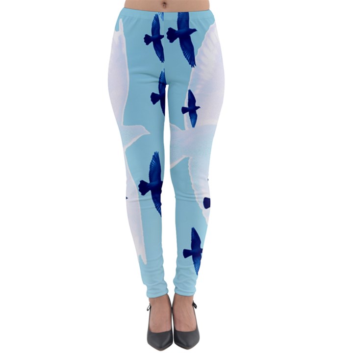 Illustrations Birds Flying Lightweight Velour Leggings