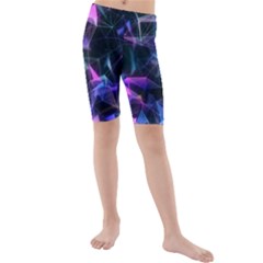 Abstract Atom Background Kids  Mid Length Swim Shorts