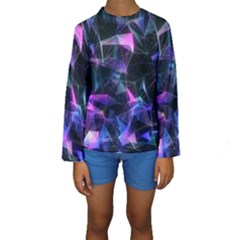 Abstract Atom Background Kids  Long Sleeve Swimwear