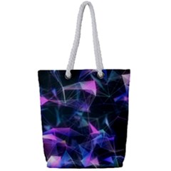 Abstract Atom Background Full Print Rope Handle Tote (small)