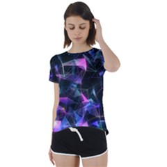 Abstract Atom Background Short Sleeve Foldover Tee by Mariart