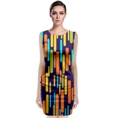 Illustration Abstract Line Sleeveless Velvet Midi Dress by Alisyart