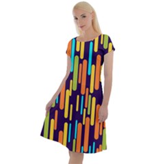 Illustration Abstract Line Classic Short Sleeve Dress
