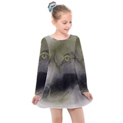 Wolf Evil Monster Kids  Long Sleeve Dress by HermanTelo