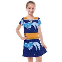 Fish Water Fisherman Kids  Cross Web Dress by HermanTelo