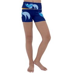 Fish Water Fisherman Kids  Lightweight Velour Yoga Shorts