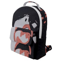 Wide Open And Ready - Kinky Girl Face In The Dark Flap Pocket Backpack (small) by Casemiro