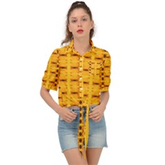 Digital Illusion Tie Front Shirt  by Sparkle