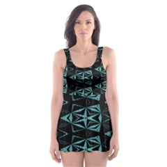 Digital Traingles Skater Dress Swimsuit by Sparkle