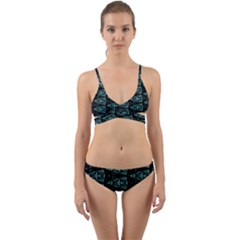 Digital Traingles Wrap Around Bikini Set by Sparkle
