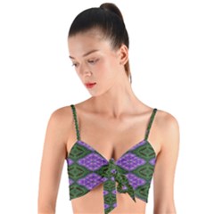 Digital Grapes Woven Tie Front Bralet by Sparkle