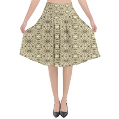 Digital Flowers Flared Midi Skirt by Sparkle